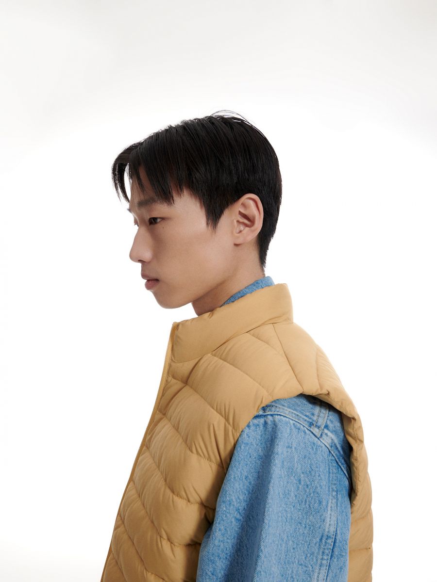 Vest with pockets and stand up collar - amber - RESERVED - 4