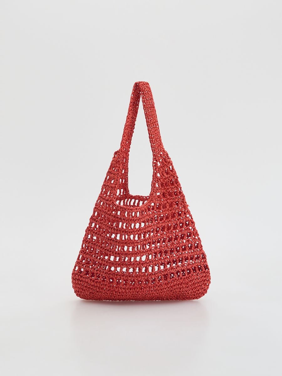 Geflochtene Hobo-Tasche - rot - RESERVED