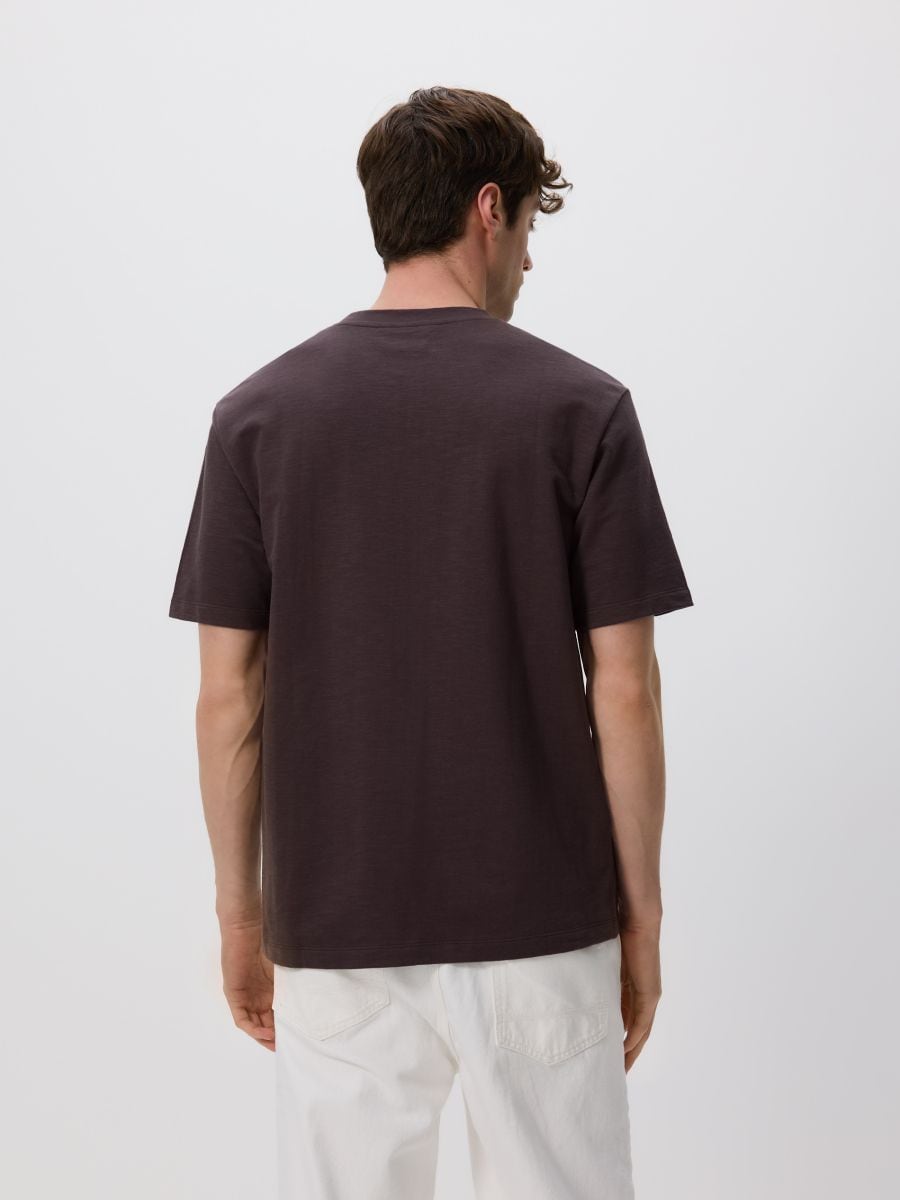 Relaxed fit T-shirt with print - brown - RESERVED - 4