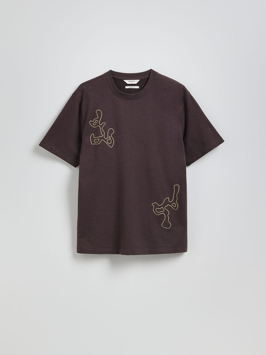 Relaxed fit T-shirt with print - brown - RESERVED - 7
