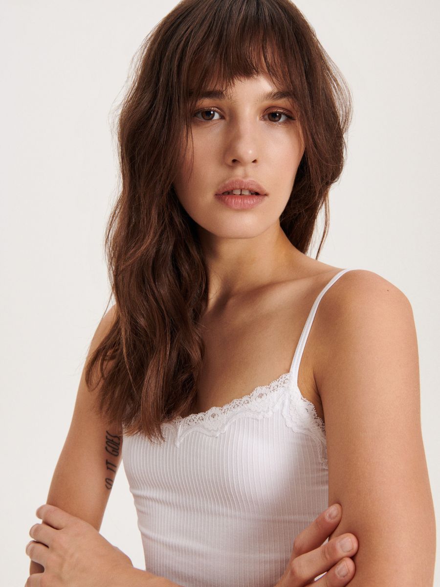 Top with lace - white - RESERVED - 2