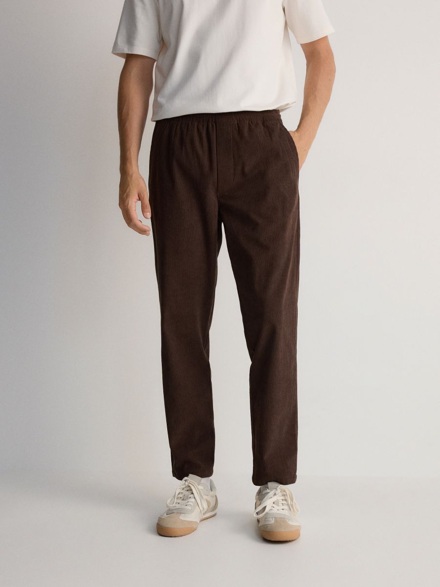 Corduroy joggers - dark brown - RESERVED - 2