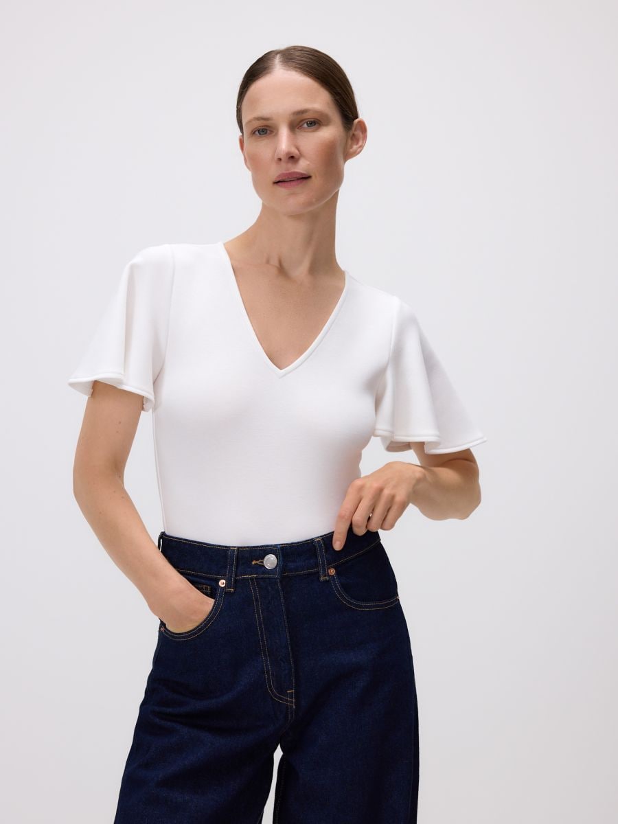 LADIES` BLOUSE BODY - white - RESERVED