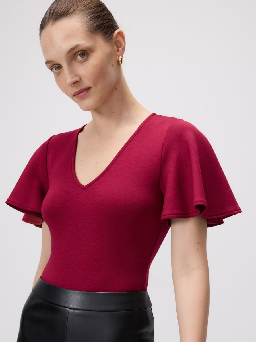 LADIES` BLOUSE BODY - maroon - RESERVED