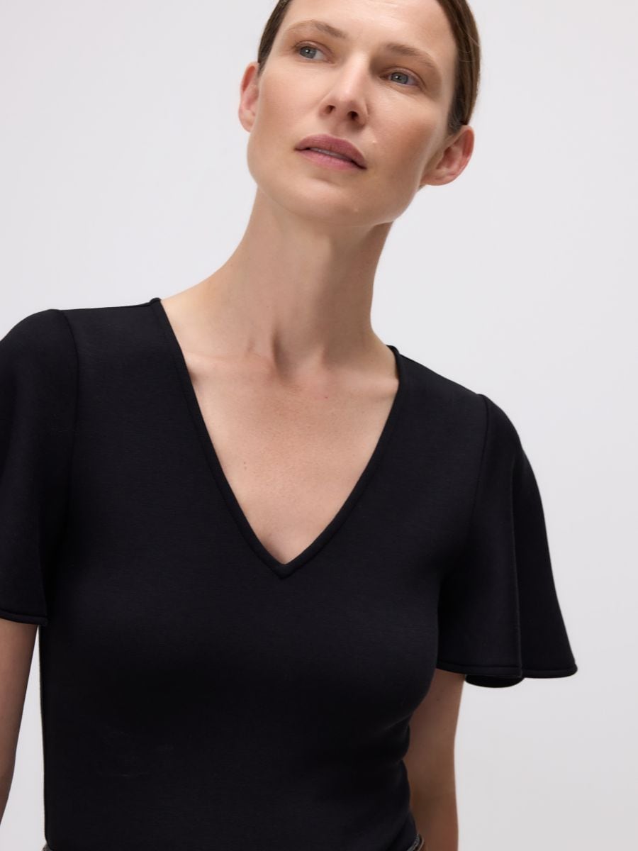 LADIES` BLOUSE BODY - black - RESERVED
