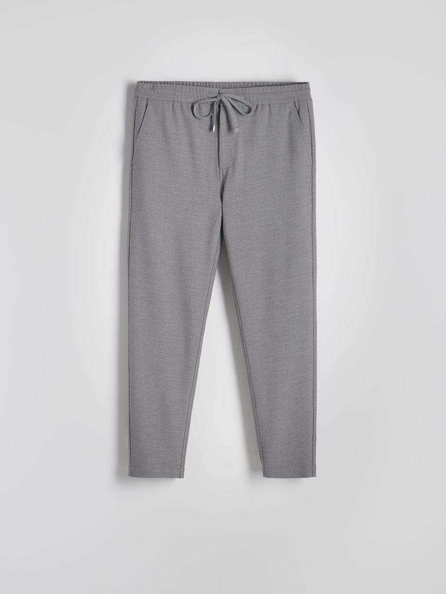 Carrot slim trousers with tie - dark grey - RESERVED - 4