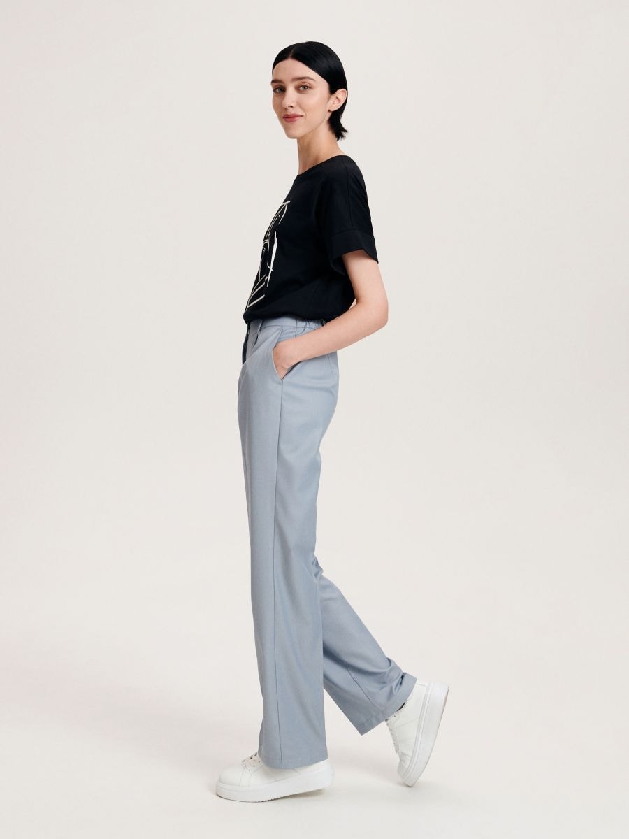 Trousers with pressed crease - pale blue - RESERVED - 2