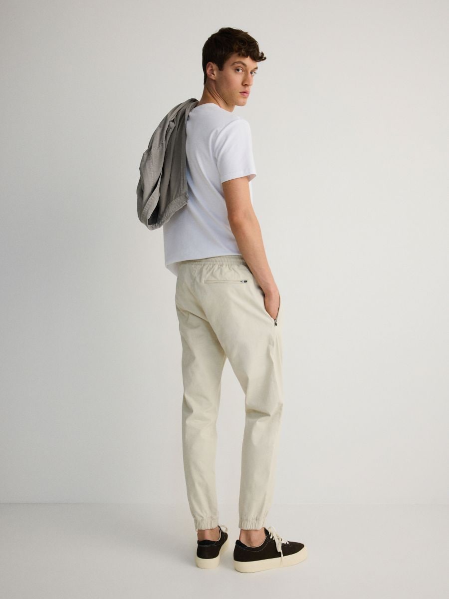 Jogger hlače slim - kremna - RESERVED - 4