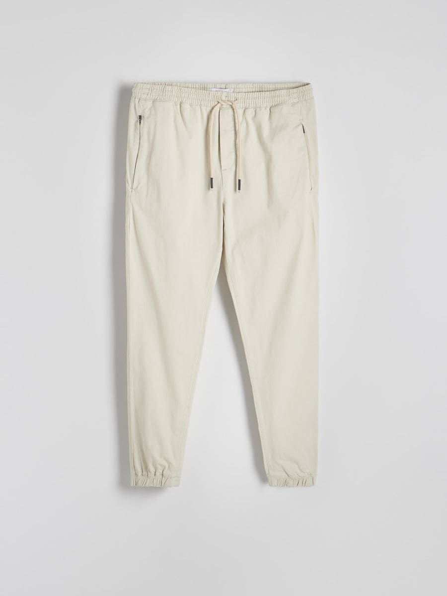 Jogger hlače slim - kremna - RESERVED - 5