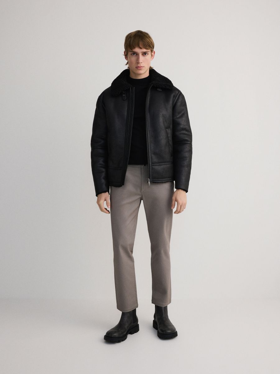 Slim broek met hoog modalgehalte - MIDDENGRIJS - RESERVED - 2