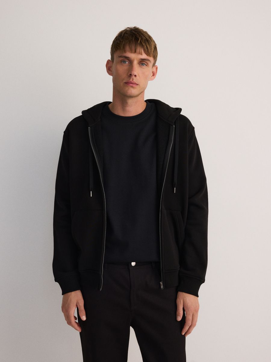 Kalhoty slim fit s příměsí modalu - černý - RESERVED - 3