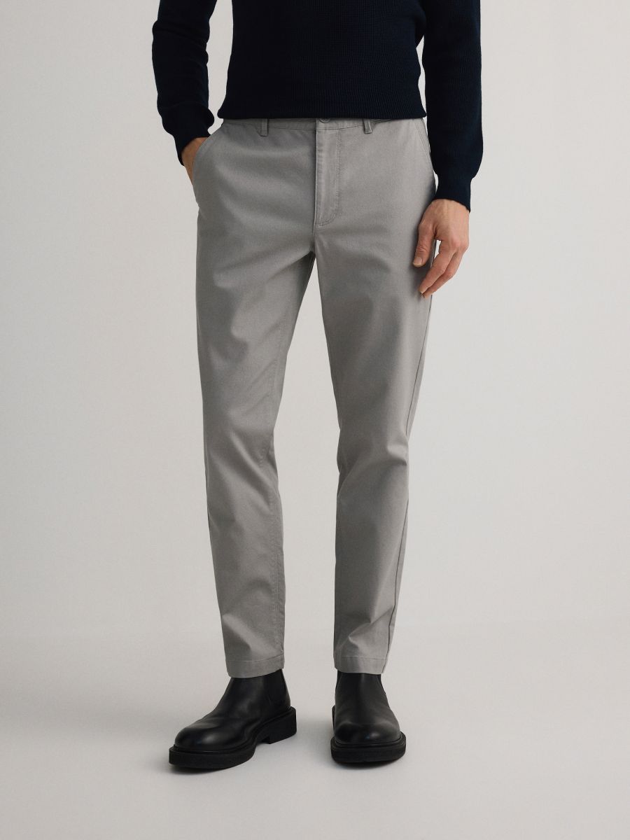 Slim fit chino met een hoog katoengehalte - MIDDENGRIJS - RESERVED