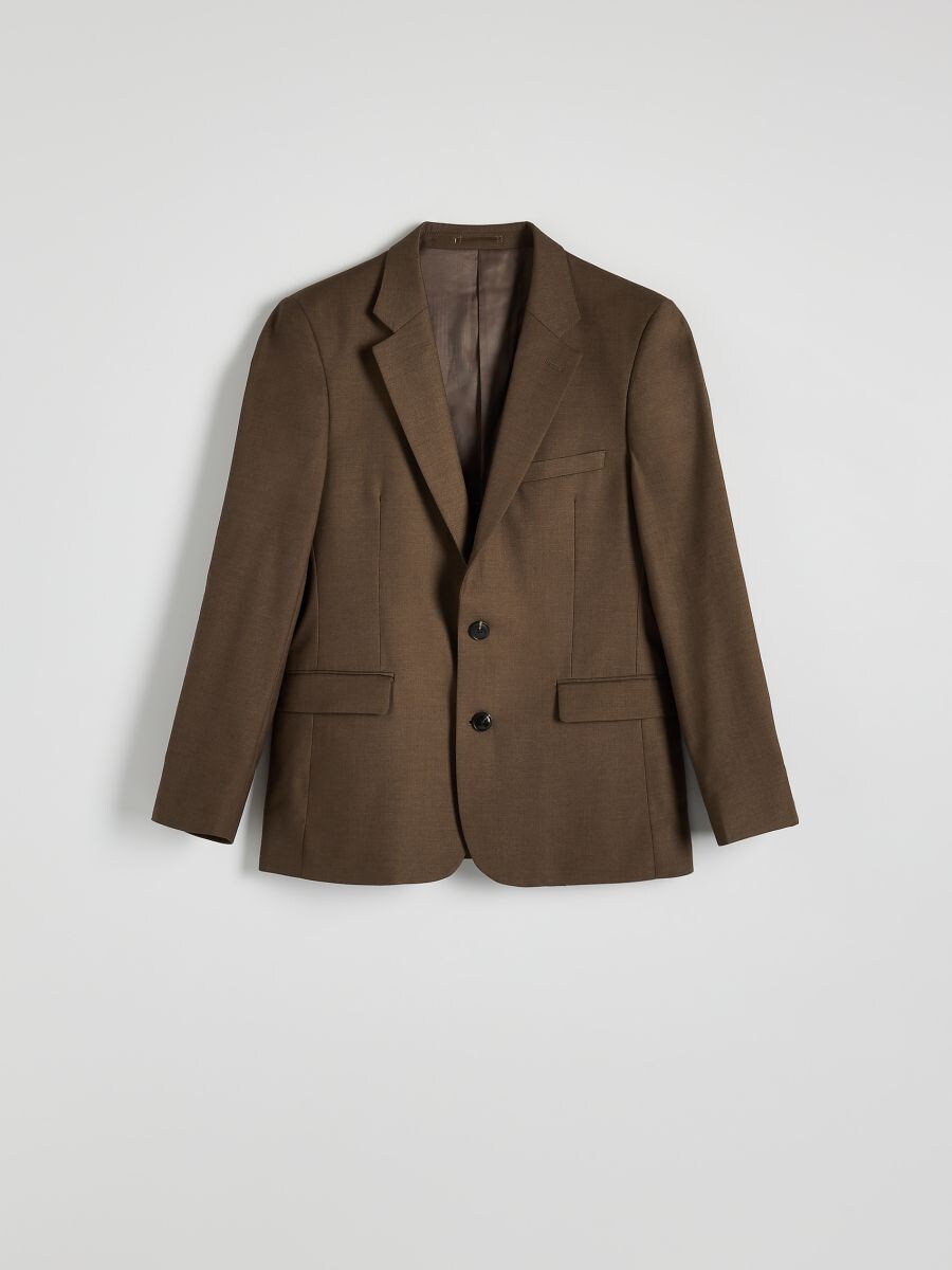 Sako slim fit s vlnou - kávová - RESERVED - 7
