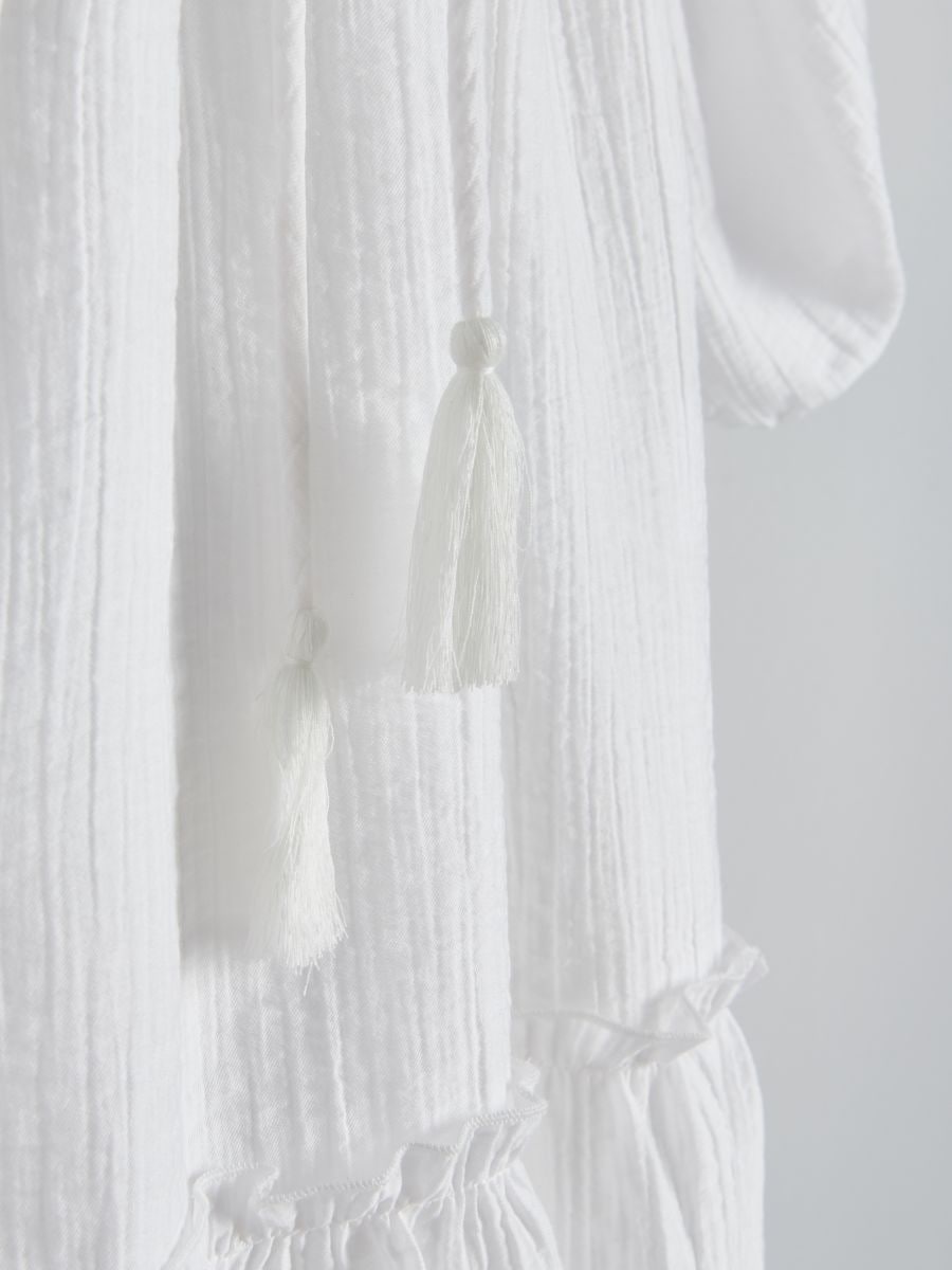 Tencel™-kangast ja lüotsellist kleit - kreemvalge - RESERVED - 5