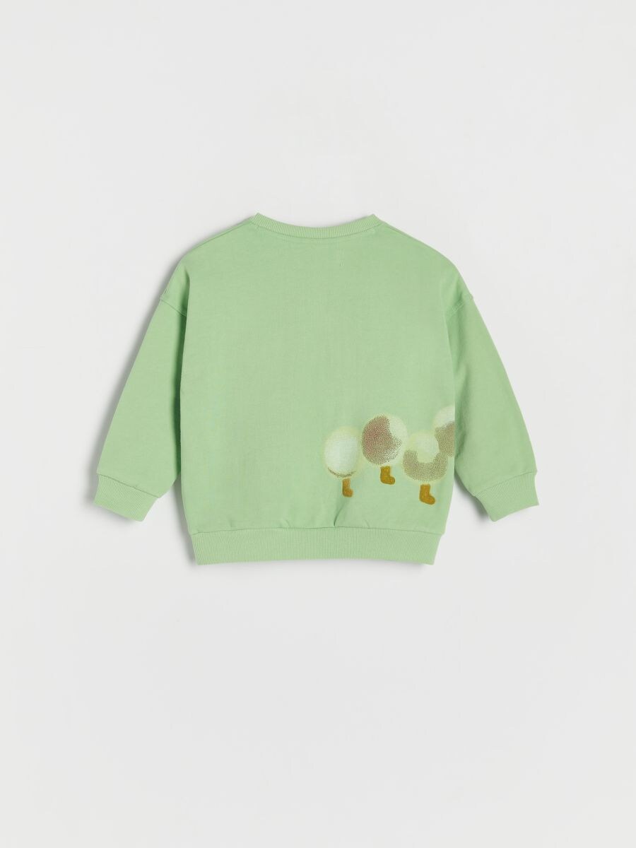 Oversized sweatshirt with print - light green - RESERVED - 3