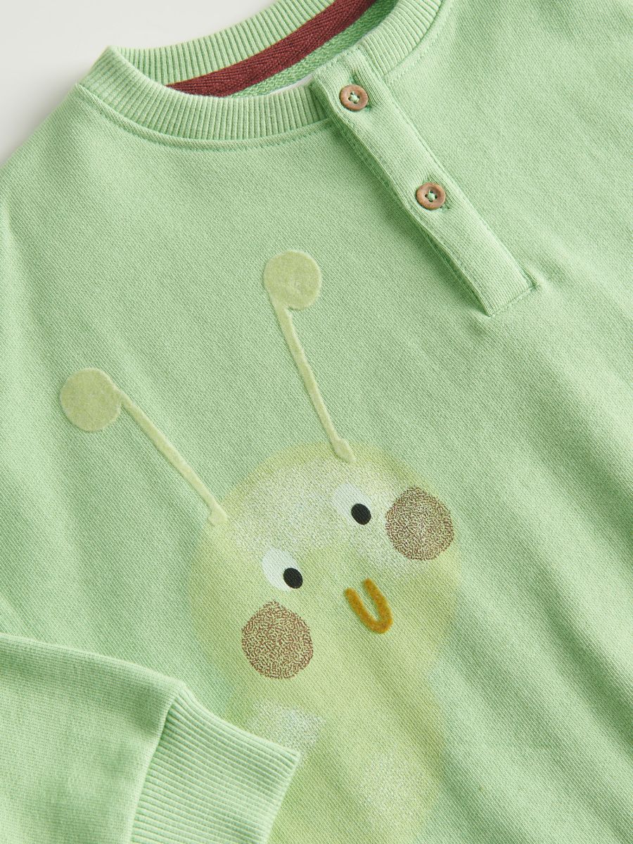 Oversized sweatshirt with print - light green - RESERVED - 4