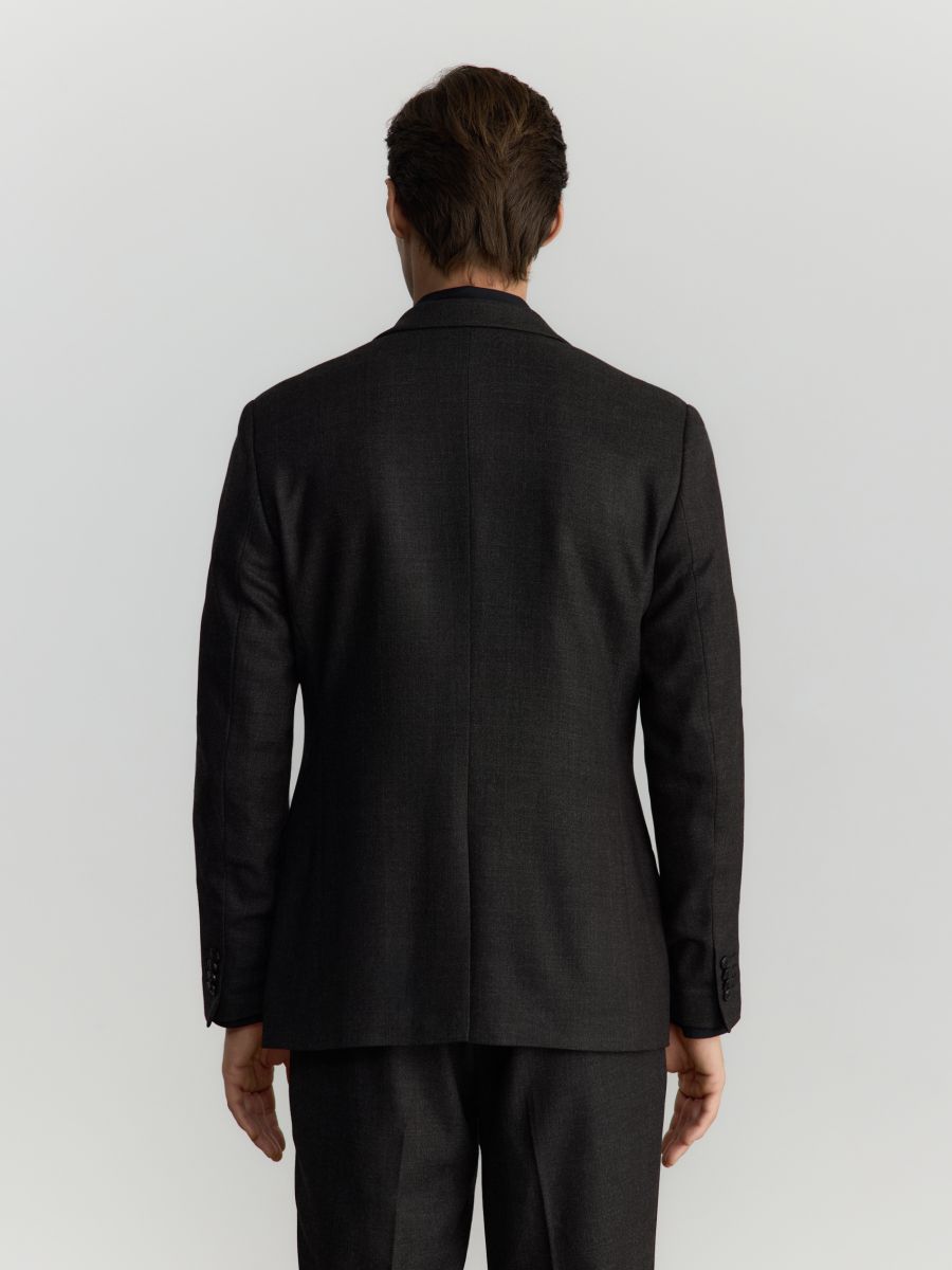 Slim fit blazer with viscose blend - black - RESERVED - 4