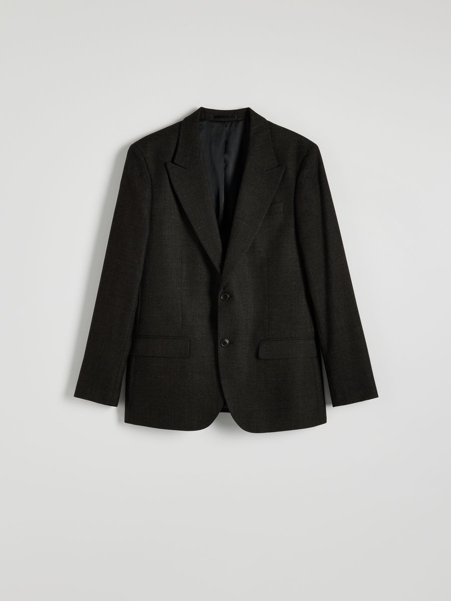 Slim fit blazer with viscose blend - black - RESERVED - 5