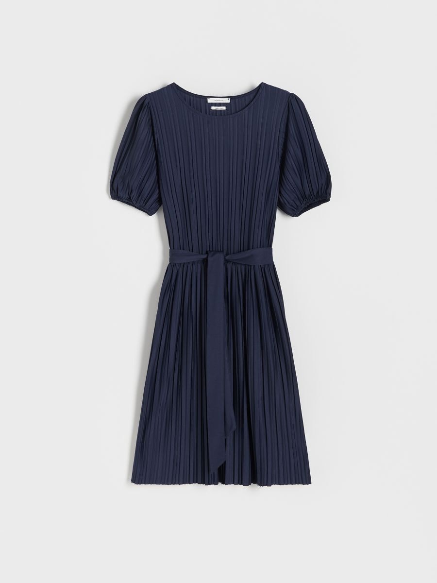 Rochie plisată - bleumarin - RESERVED - 5