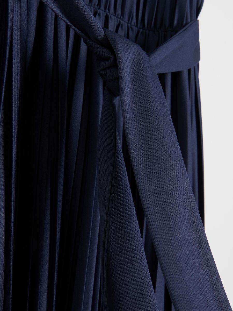Rochie plisată - bleumarin - RESERVED - 6