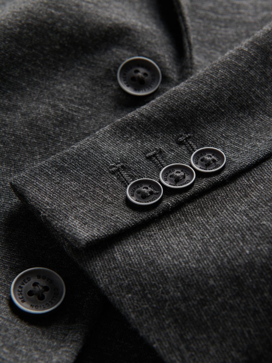Melange blazer with pockets - dark grey - RESERVED - 3
