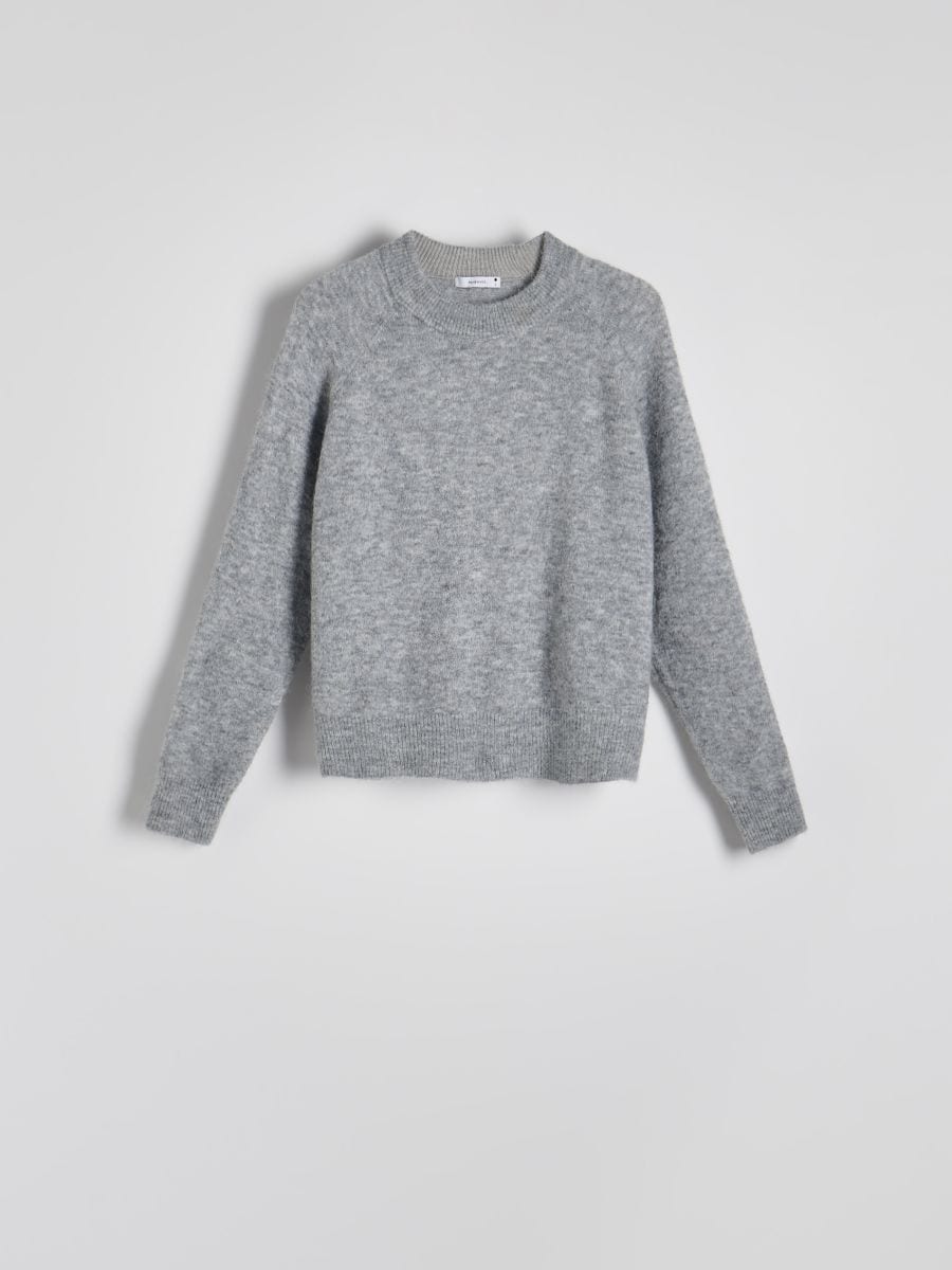 Sweter z domieszką alpaki - szary - RESERVED