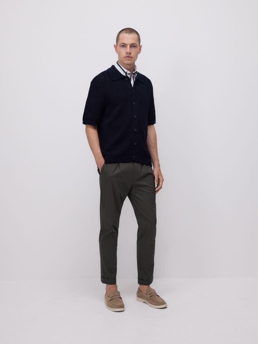 Button up jumper with collar - navy - RESERVED - 2