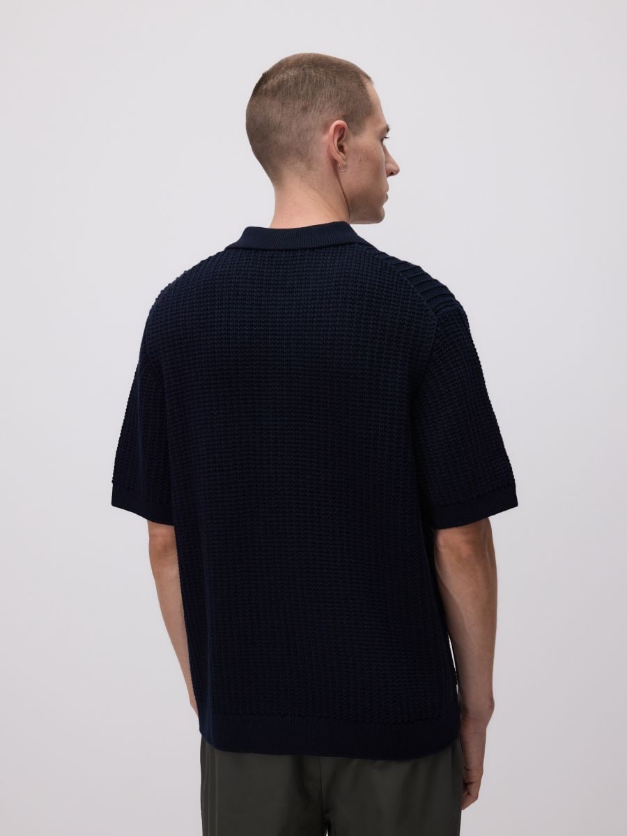 Button up jumper with collar - navy - RESERVED - 5
