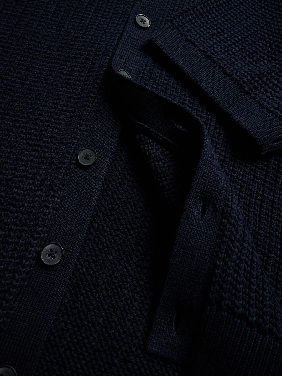 Button up jumper with collar - navy - RESERVED - 7