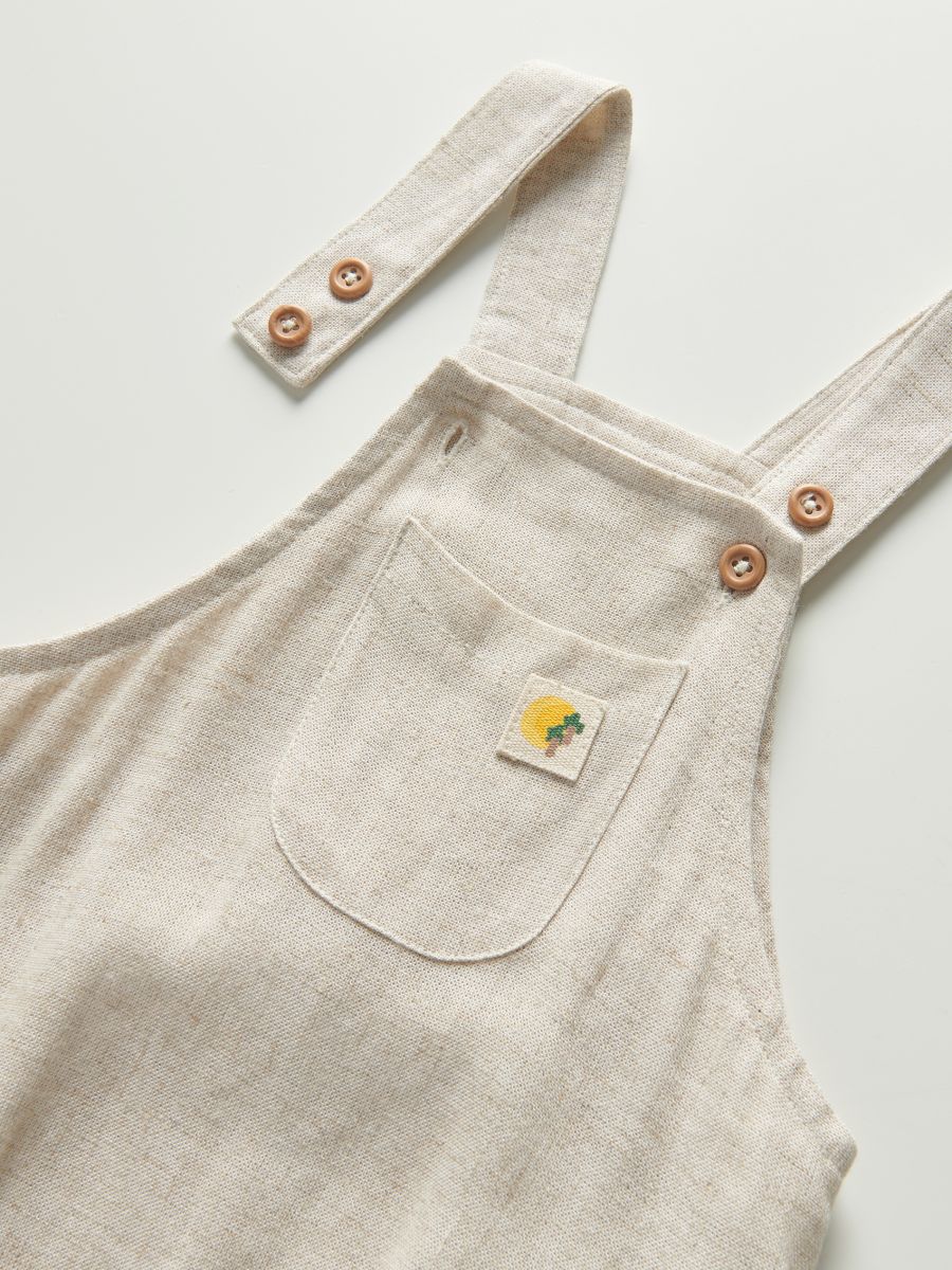 Linen rich dungarees - beige - RESERVED - 4