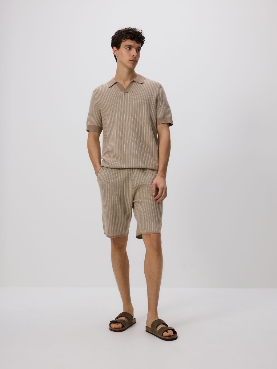 Polotrui van structuurstof - beige - RESERVED - 3