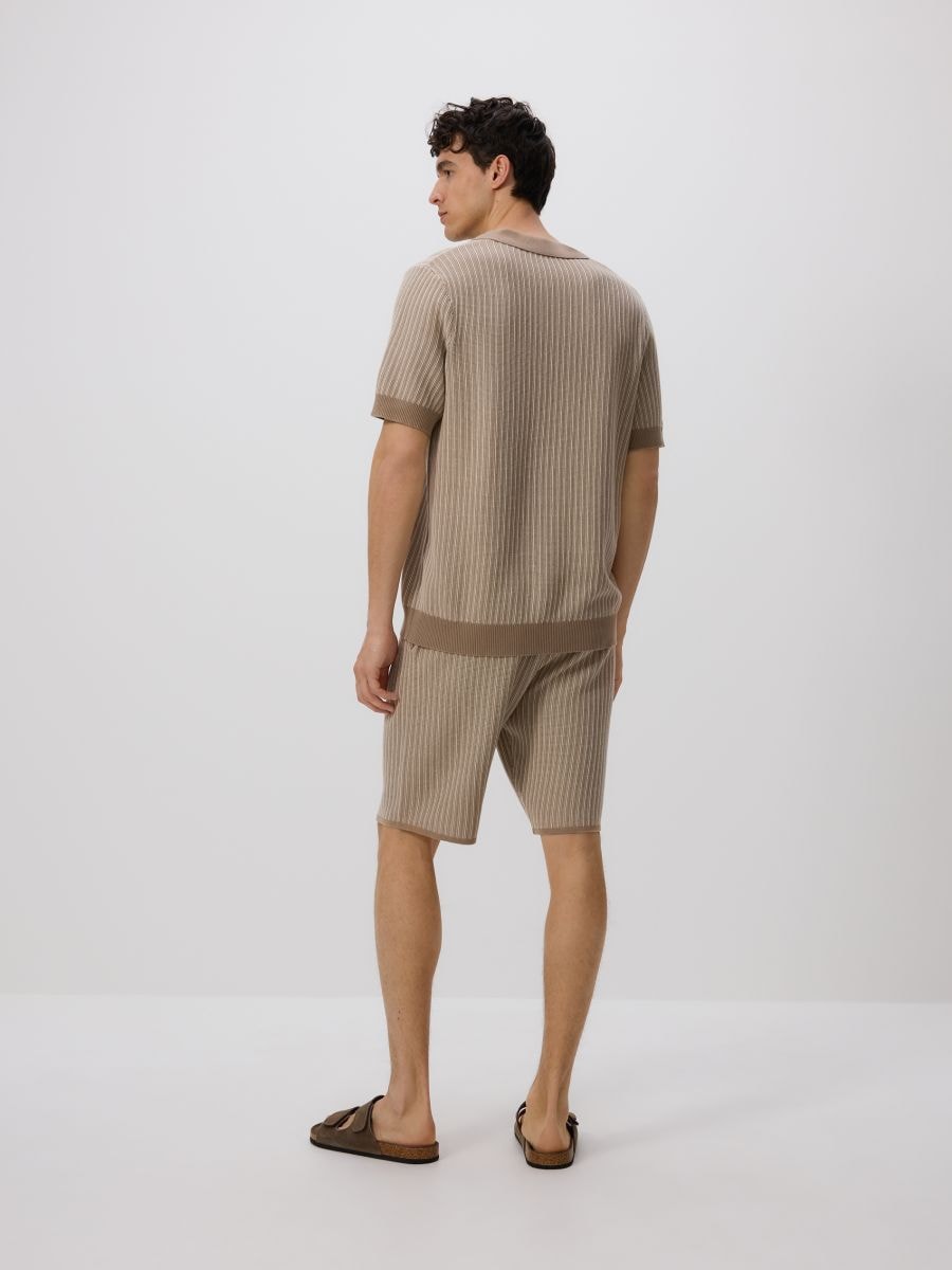 Polotrui van structuurstof - beige - RESERVED - 4