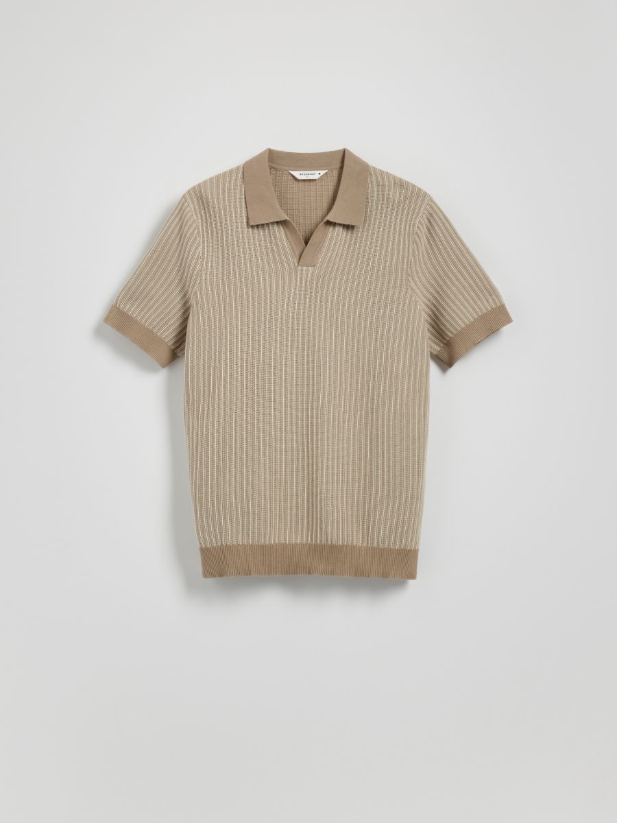 Polotrui van structuurstof - beige - RESERVED - 6
