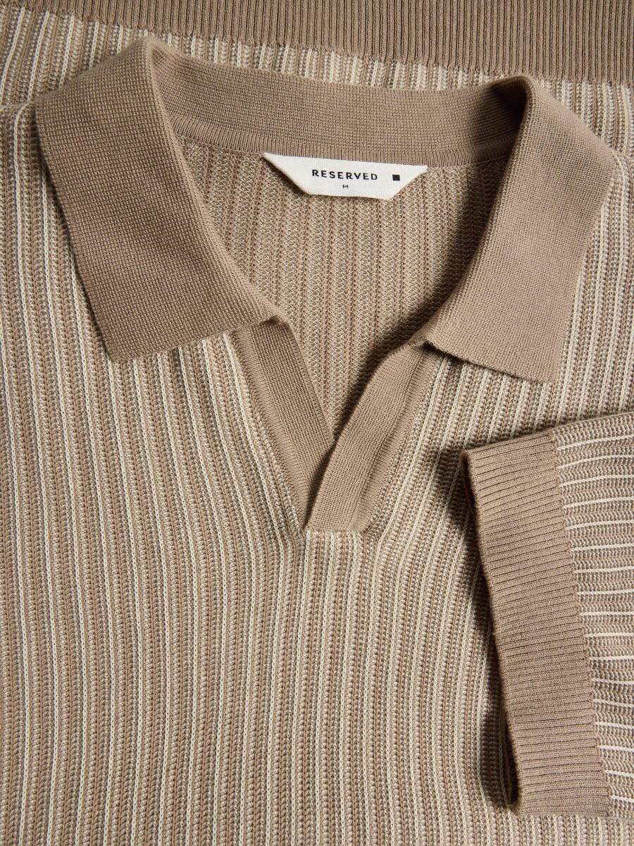 Polotrui van structuurstof - beige - RESERVED - 5