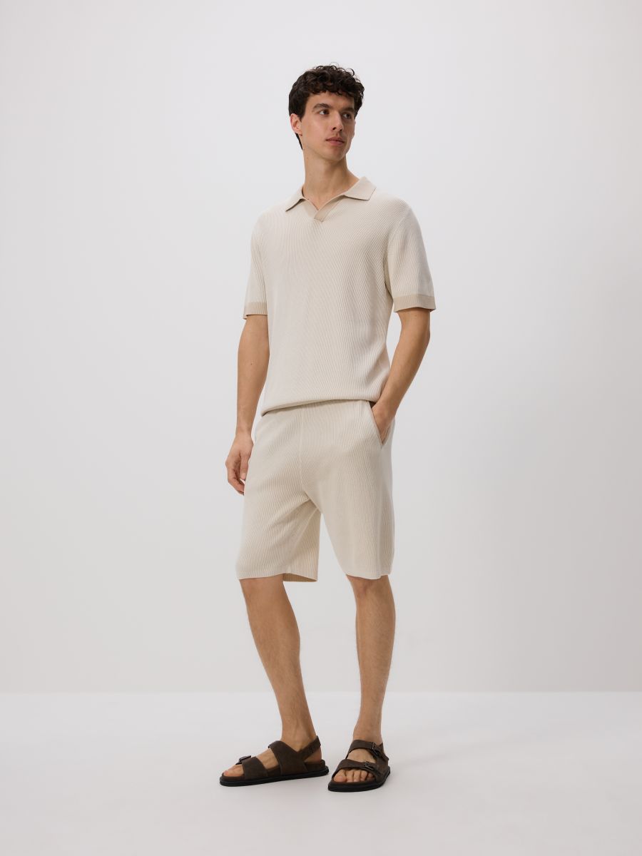 Polotrui van structuurstof - beige - RESERVED - 4