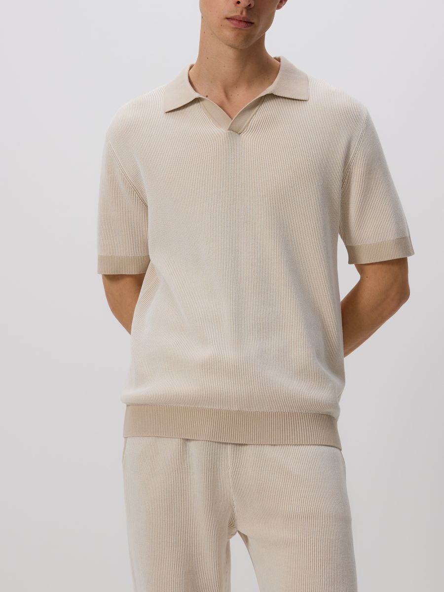 Polotrui van structuurstof - beige - RESERVED - 2