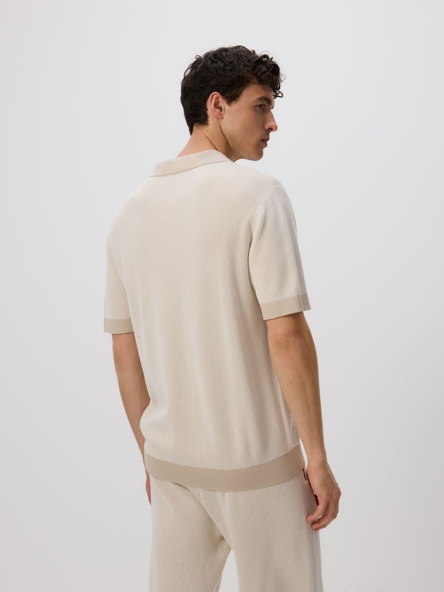 Polotrui van structuurstof - beige - RESERVED - 3