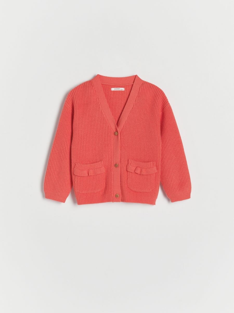 Cardigan with pockets - red - RESERVED - 2