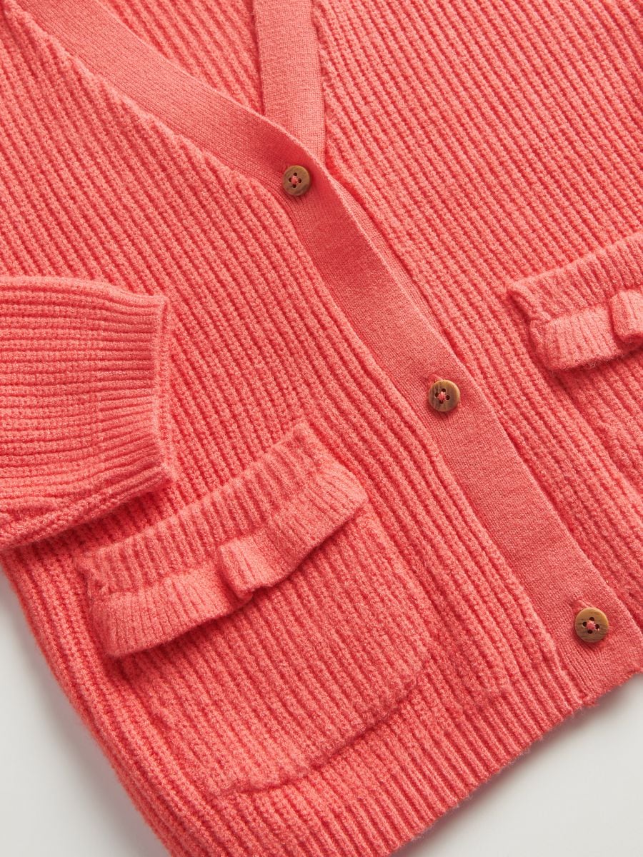 Cardigan with pockets - red - RESERVED - 3
