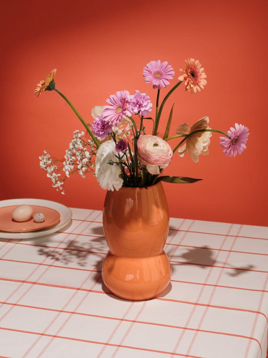 Ceramiczny wazon - jasnopomarańczowy - RESERVED