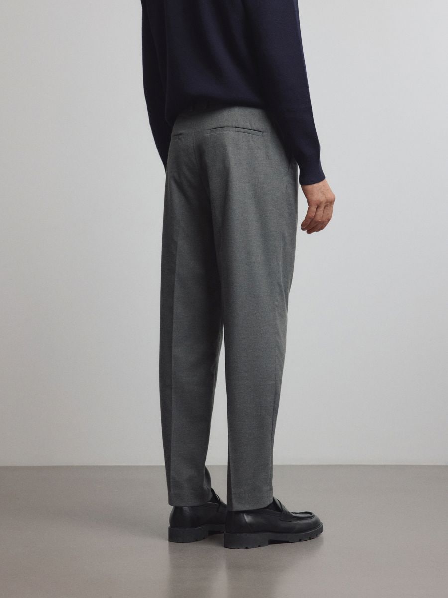 Regular trousers with wool blend - mid grey - RESERVED - 3