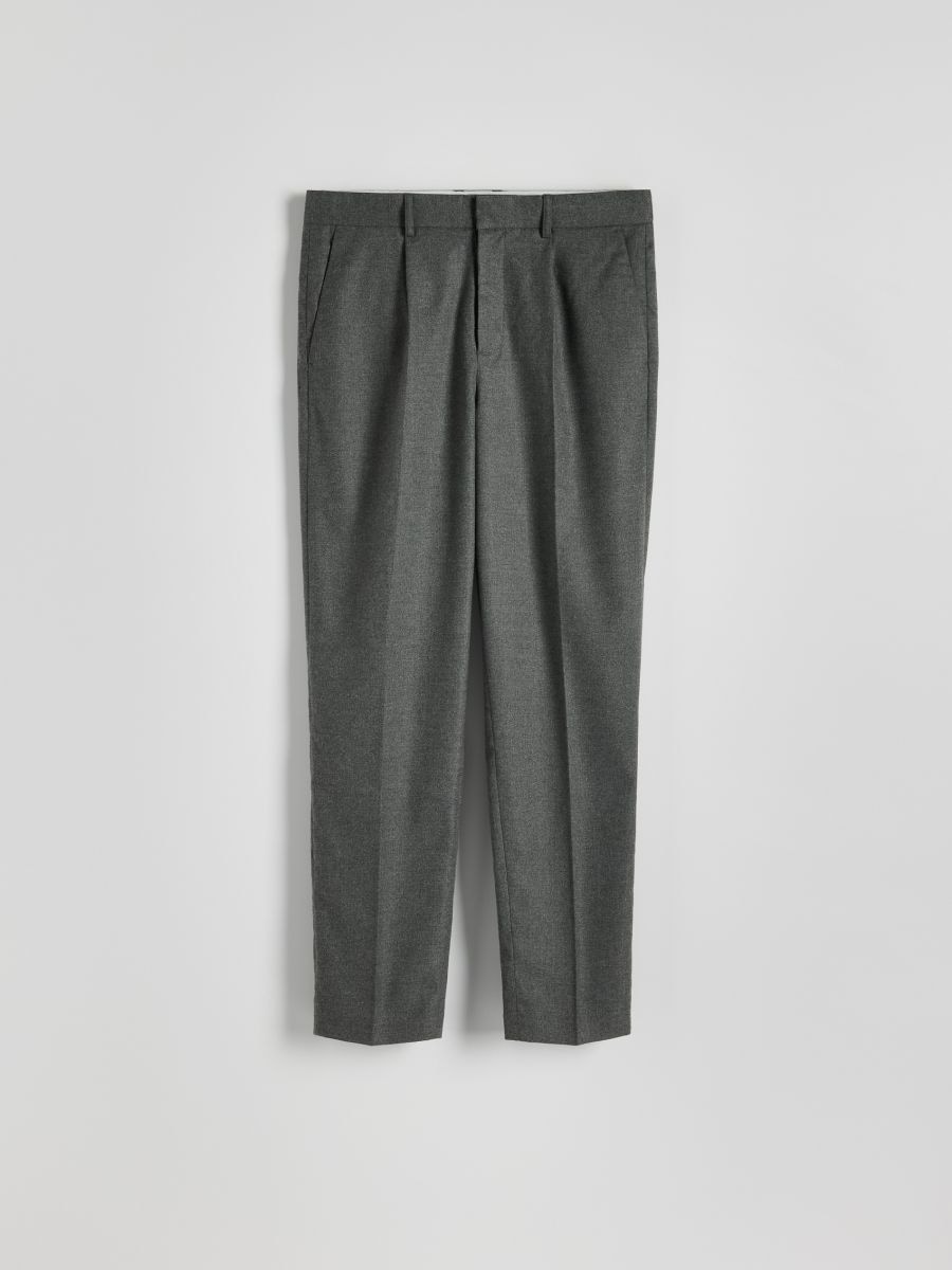 Regular trousers with wool blend - mid grey - RESERVED - 5