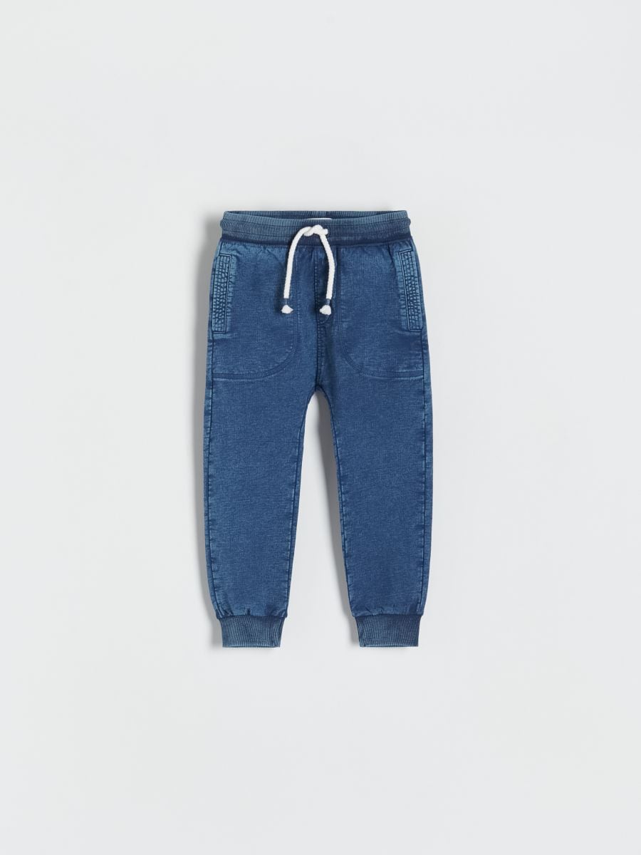 Trousers with wash effect - navy - RESERVED - 2