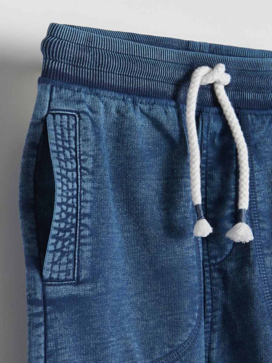 Trousers with wash effect - navy - RESERVED - 3