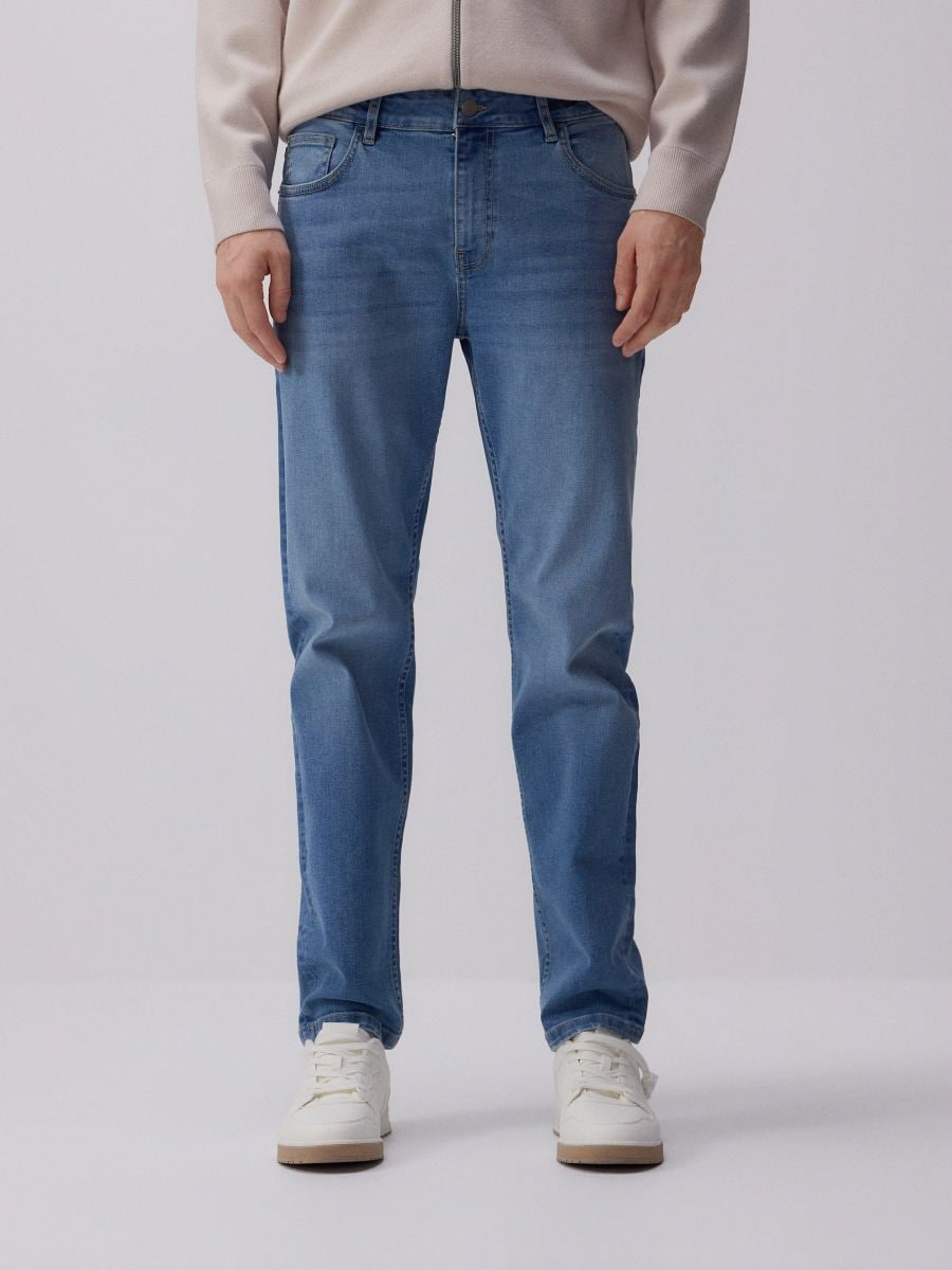 Slim fit farmer - kék - RESERVED