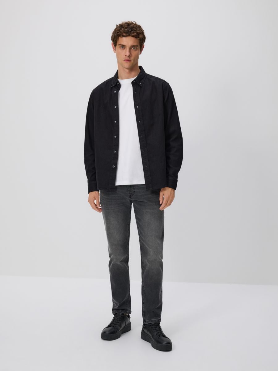 Jeansy slim fit - szary - RESERVED