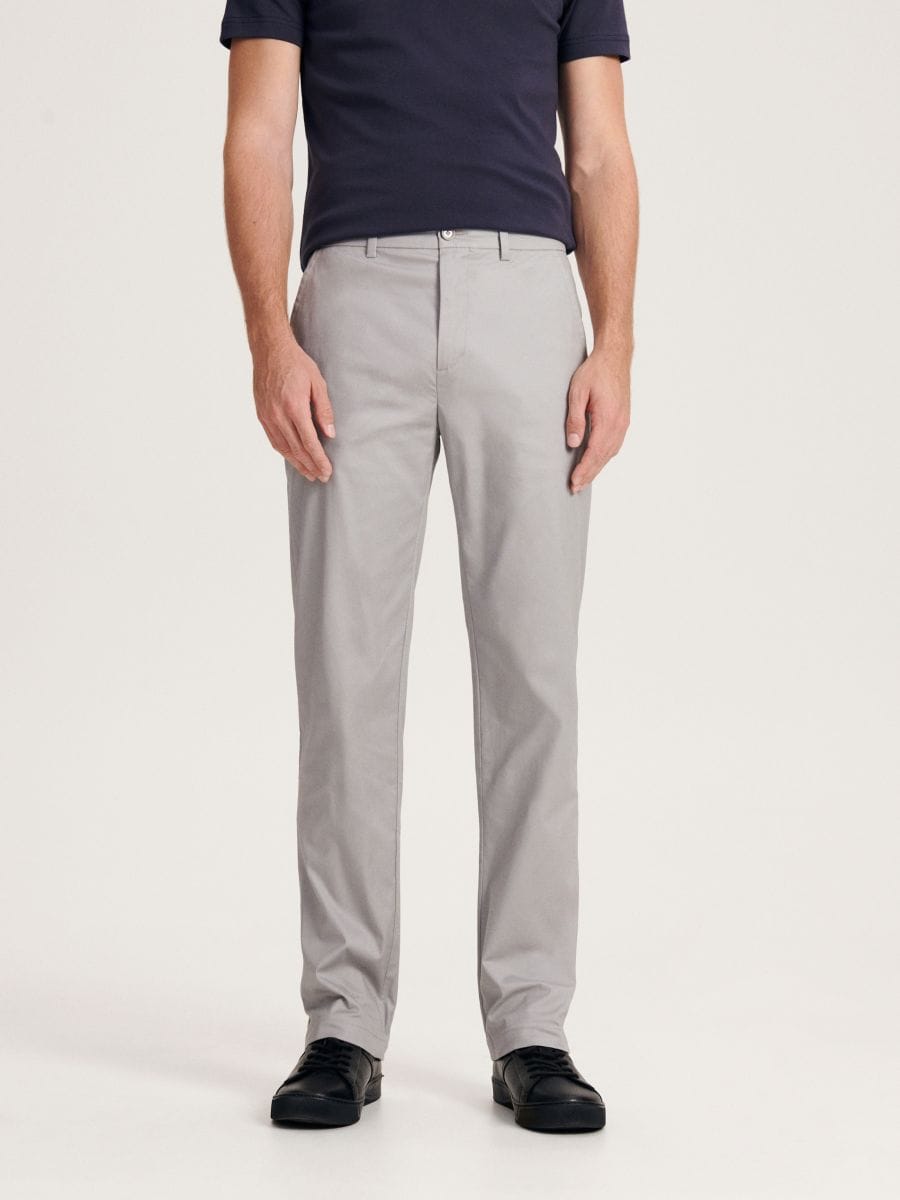 Regular fit chino-püksid - helehall - RESERVED - 3