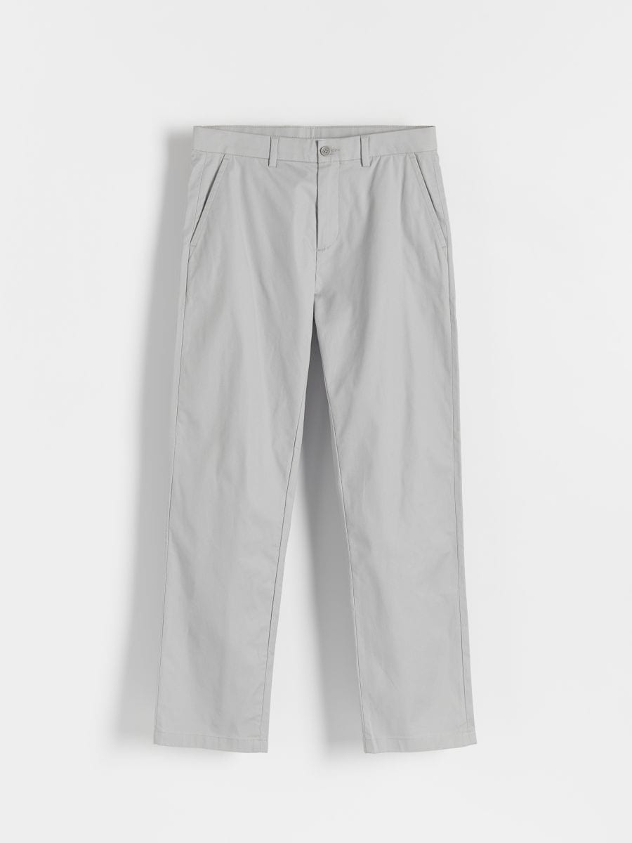 Regular fit chino-püksid - helehall - RESERVED - 4