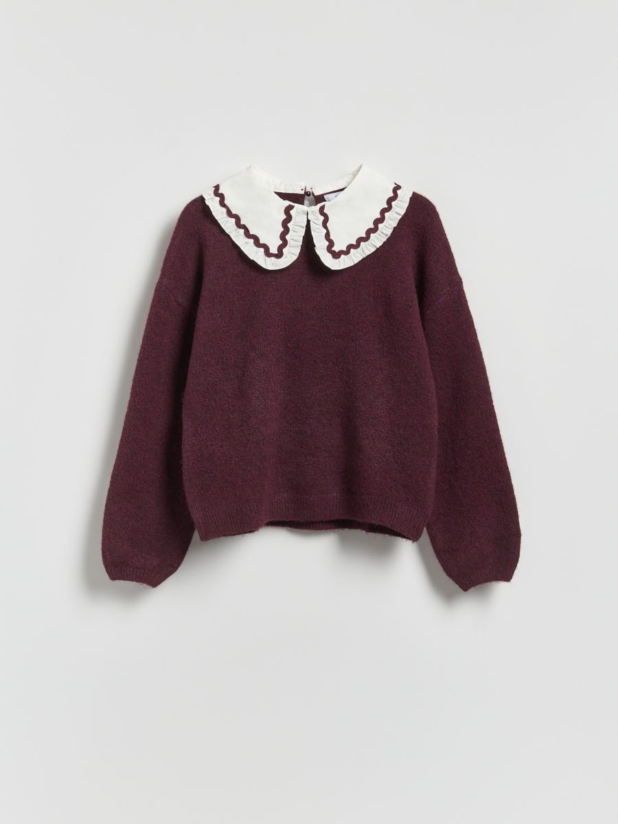 Svetr s příměsí vlny - tmavě fialová - RESERVED