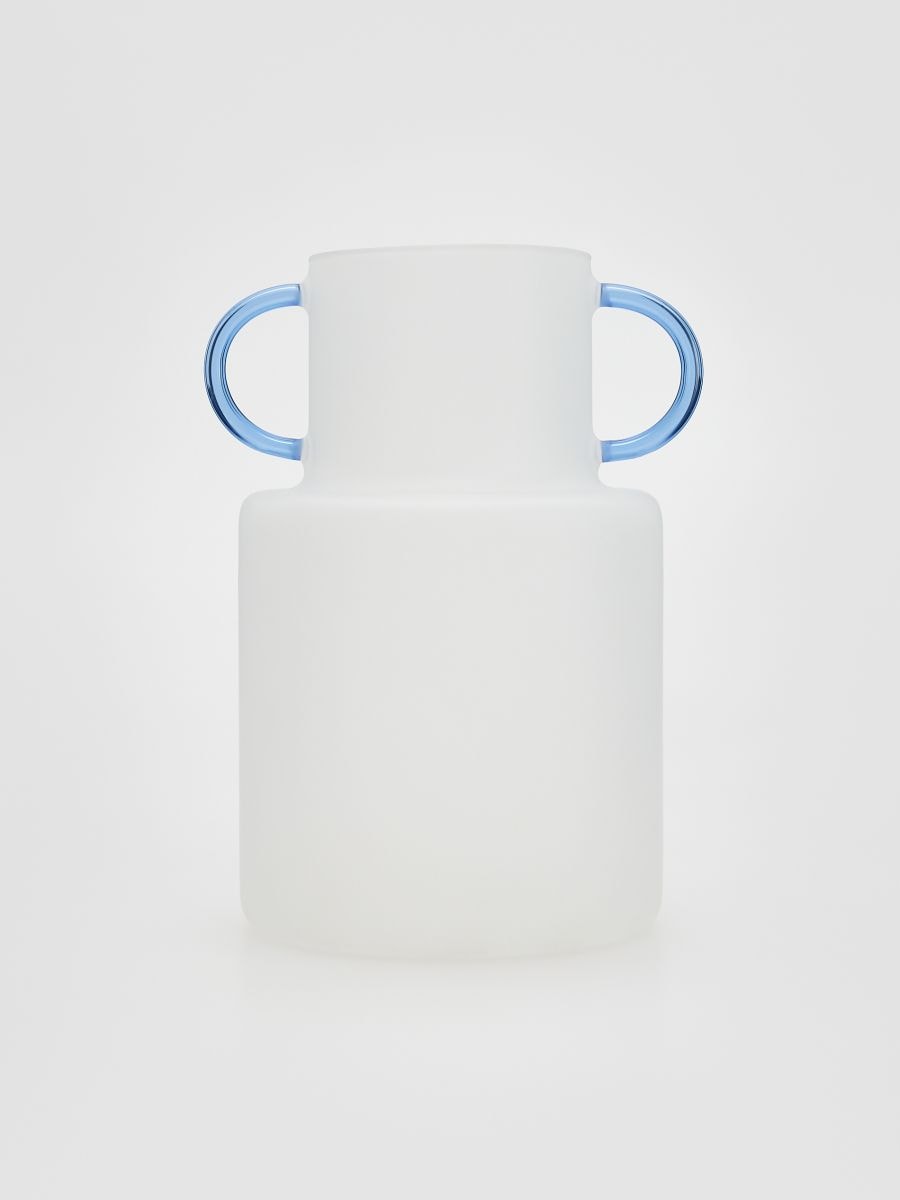 Vase with decorative handles - light blue - RESERVED